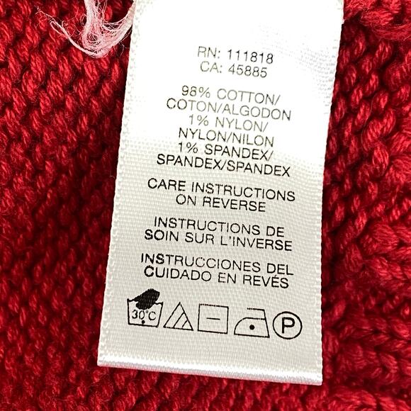 Michael Michael Kors Cotton Red Cardigan Knit Sweater Short Sleeves Button 1X - Picture 10 of 10